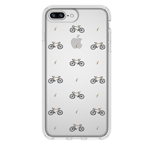 Speck Products Presidio Clear & Print Cell Phone Case for iPhone 8 Plus/7 Plus/6S Plus/6 Plus - BikesNBolts (Yellow/Clear) by Speck - Image 2