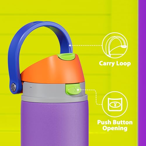 Image of 32 oz Insulated Water Bottle for Women: Meoky Stainless Steel Metal Water Bottle with 2-in-1 Straw and Spout Lid - Leak Proof, Cold for 24 Hours, Protective Silicone Base, BPA-Free for School, Violet