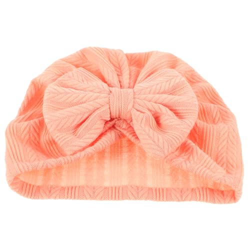 LIFKOME Soft Turban Hat with Bow Elegant Ear Pattern for Comfortable Headgear for Newborns and Boy Girl for Nursery and Everyday Wear Watermelon Red