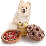 Nocciola Hide Treat Seek Food Dog Toys- Interactive Enrichment Burrow Snuffle Plush Stuffed Puppy Toys, Fun Crinkle Squeaky Durable Entertained Pet Supplies for Small Medium Large Breed, 3 Packs