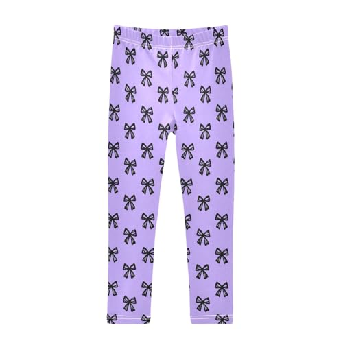Girls Leggings Size 4T Sketchy Bow Knot Lilac Breathable Soft Tights Girl Yoga Pants for Dance Running