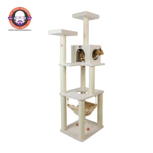 Armarkat Deluxe Cat Tree, Model B7301, Ivory, 27"(L)X24"(W)X73"(H) #TOP4