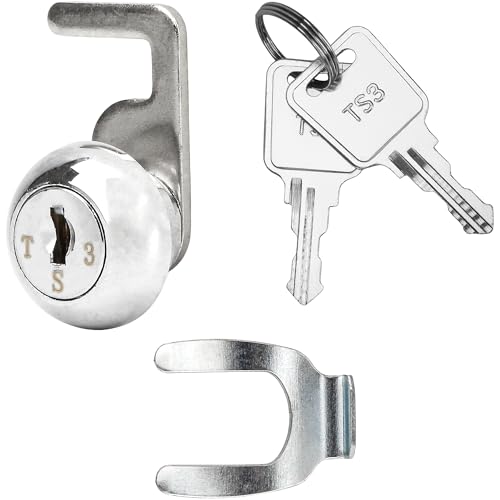 Cash Register Drawer Cam Lock with Quick Clip and 2 Keys – 25.7 x 22mm Replacement Cam Lock Ideal for Cash Boxes, POS Drawers, Gym Lockers, Metal File Cabinets, and Flight Boxes