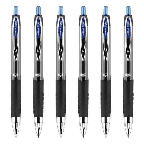 Image of uniball 207 Retractable Gel Pen, Medium Point (0.7mm), Blue Ink, 6 Pens