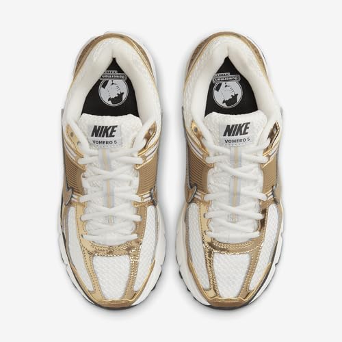 Nike Nike Women's Zoom Vomero 5 Gold Sneakers, Photon Dust/Gold/Gridiron/Sail, 7 Medium US