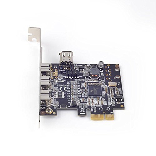 PCIE Combo 3X 1394b + 1x 1394a Firewire Ports PCI-Express Controller Card, 1394 Card TI Chipset XI02213, Windows 8/7 / Mac OS