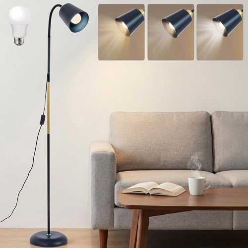 AoMck Short Floor Lamp, Reading Lamps Floor Standing with Adjustable Bendable, 2 in 1 Reading Table...
