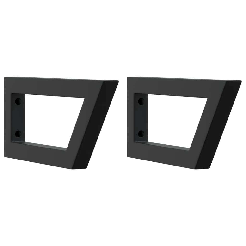 Soportes de Estante para Lavabo 2 Unidades Trapecio Acero Negro, Soportes de Pared para Baño y Cocina, Estantes Flotantes de Almacenamiento y Exhibición, Diseño Práctico
