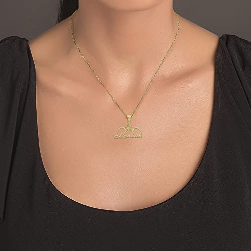 Certified 10k Yellow Gold Personalized Name Butterfly Necklace Custom Made Any Name3