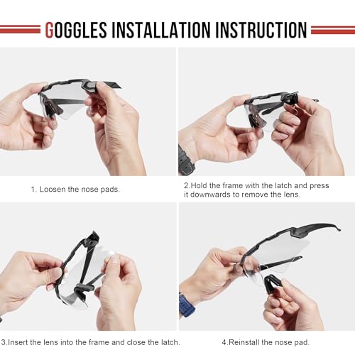 1TG Tactical Cycling Glasses, Airsoft Goggles with 3 Interchangeable Lens, Sports Sunglasses Running Glasses for Men Women Cycling Fishing Hunting Airsoft Paintball - Image 8