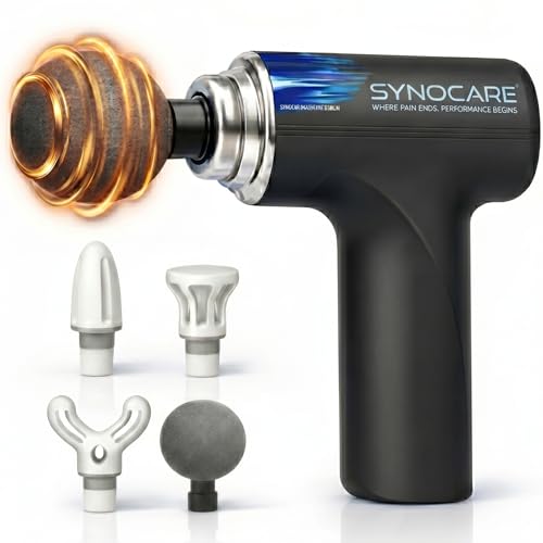 Image of Massager Gun for Pain Relief, Massage Gun for Body Pain, 4 Removable Heads & Multiple Speed Levels, Lightweight & Deep Tissue Full Body Massager Machine for Neck, Shoulder, Back, Arm & Foot