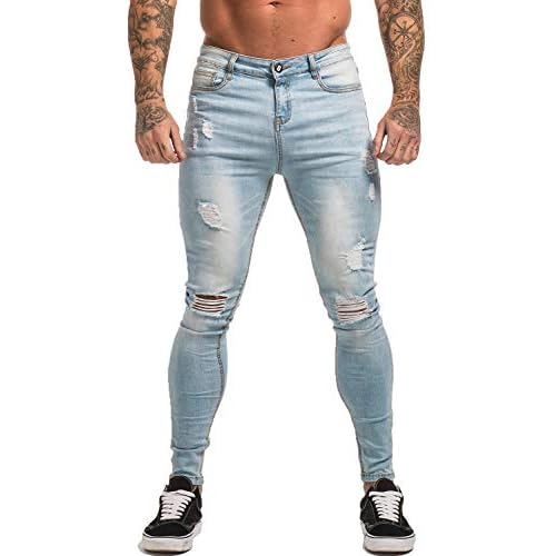 GINGTTO Mens Skinny Jeans Stretch Ripped Jeans Pants Men
