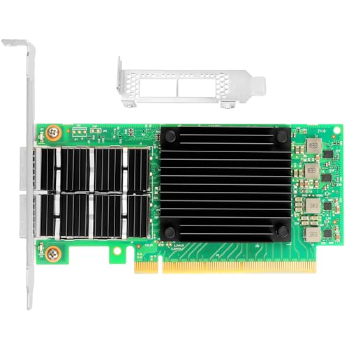 Image of Vogzone 100GbE NIC Card for Mellanox MCX556A-EDAT, PCIe 4.0 x16 100Gb Ethernet NIC with Mellanox ConnectX-5 VPI Chipset, Dual QSFP28 EDR IB Network Card Support RDMA