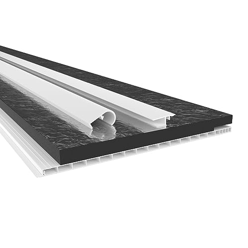 HEXIM PVC Cubierta de caja de persiana, perfil de soporte y perfil de rodillo, longitud: 1000-2000 mm, anchura: 120-320 mm, Cubierta y accesorios (320 mm x 1.4 metro)