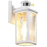 Motion Sensor Outdoor Wall Lights Fixture,White Waterproof Dusk to Dawn LED Exterior Wall Sconce，Di
