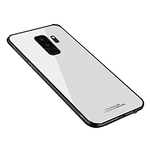 BONTOUJOUR Samsung Galaxy Note 9 Case Luxury Tempered Glass Back Cover with Soft TPU Bumper Frame Shock Absorption 360 Degree Full Body Strong Protection Extreme Slim White