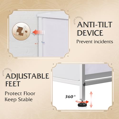 image for WLIVE Fabric Dresser for Bedroom, Tall Dresser with 8 Drawers, Storage