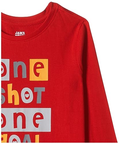Image of Amazon Brand - Jam & Honey Boy's Printed Regular Fit Full Sleeves T-Shirt | Age 2-12 Years