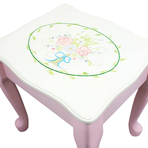 Fantasy Fields - Bouquet Thematic Kids Classic Vanity Table and Stool Set with Mirror | Imagination Inspiring Hand Crafted & Hand Painted Details Non-Toxic, Lead Free Water-based Paint - Thumbnail 3