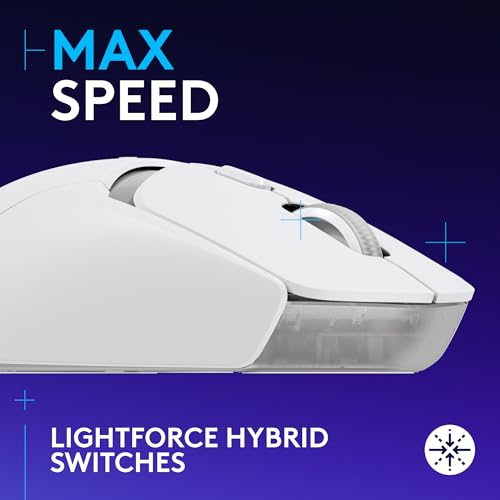 Image of Logitech G309 Lightspeed Wireless Gaming Mouse, Lightweight, LIGHTFORCE Hybrid Switches, Hero 25K Sensor, 300+ Hour Battery Life with AA Battery, 6 Programmable Buttons, PC & Mac - White