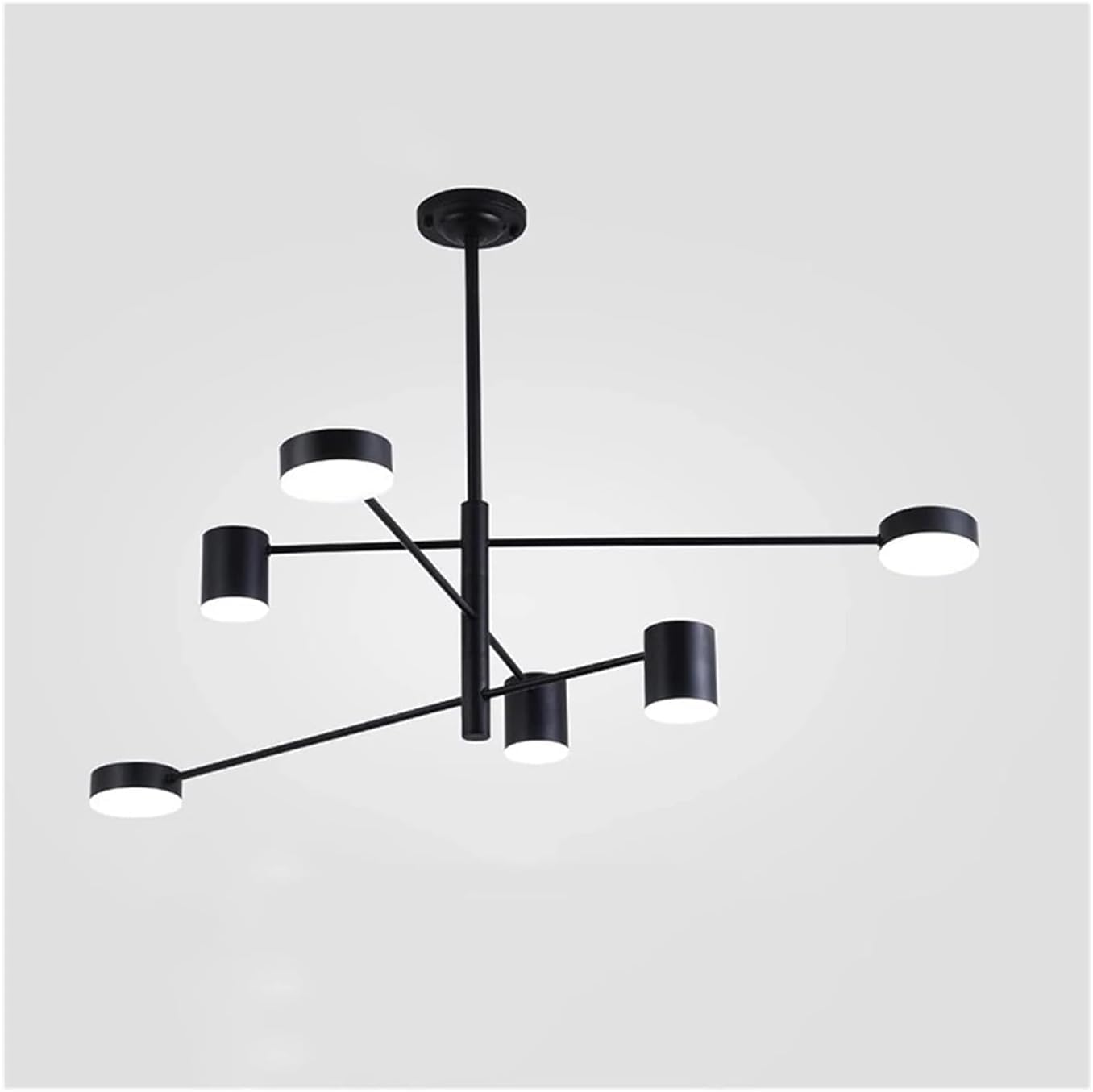 Luminaire suspendu noir à LED style ferme industriel avec 8 lampes