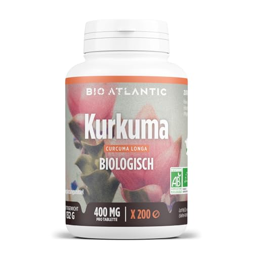 Bio Kurkuma - Turmeric - 1200 mg pro Tag - Curcumine - 200 Tabletten | Premium Naturprodukt & Rein pflanzlich