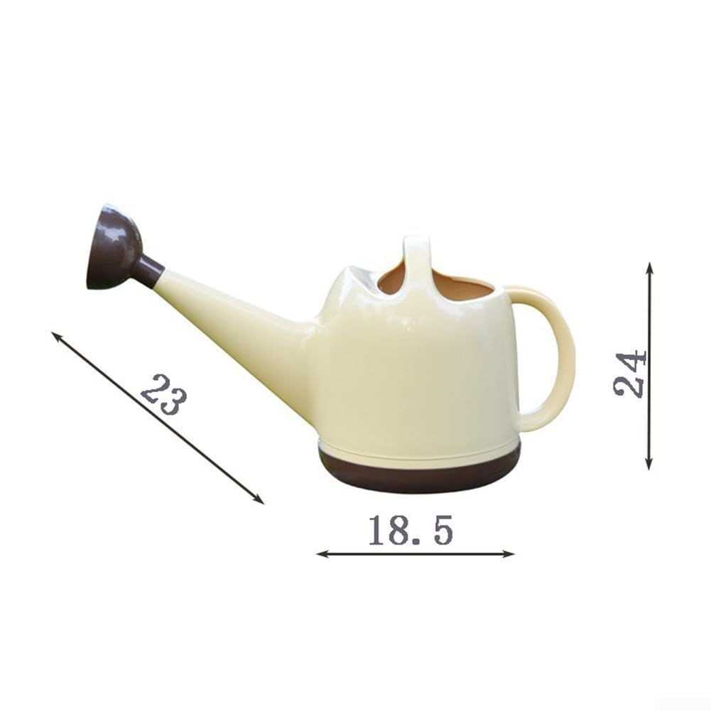 Arrosoir en plastique avec long bec et tête de pulvérisation amovible, capacité de 4 L, outil de jardinage pour plantes d'intérieur et d'extérieur, design adapté aux enfants en beige ou