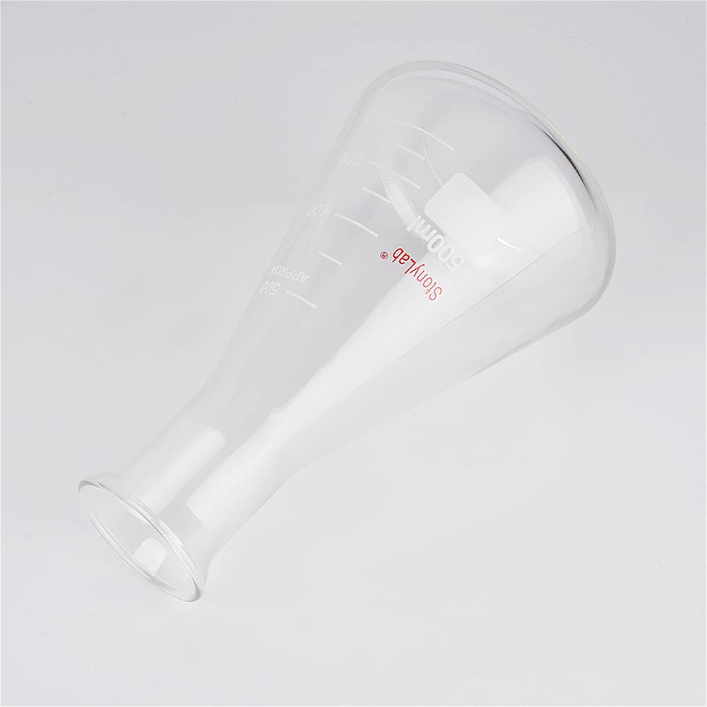 stonylab 1 Paquet Flacon Erlenmeyer à Large Ouverture en Verre, 500 ml Erlenmeyer Bouteille en Verre Borosilicate Erlenmeyer Flask avec Jante Robuste