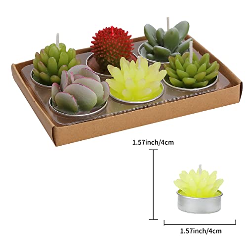 Ljqizn 6Pcs Cactus Tealight Candles Handmade Delicate Succulent Cactus Candles Tea Lights Perfect For Birthday Party Wedding Spa Home Decor Gifts (6Pcs Cactus Candles) #TOP3