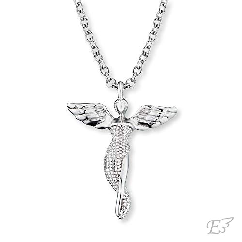 Preisvergleich Produktbild Engelsrufer - Damen Halskette mit Engel Anhänger aus 925 Sterlingsilber, filigrane Frauen und Mädchen Schutzengel Damenhalskette mit Kettenanhänger, echtsilber Schmuck Kette