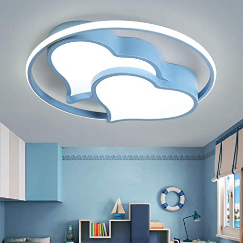 Lustre rond enfant rose avec télécommande et éclairage LED dimmable
