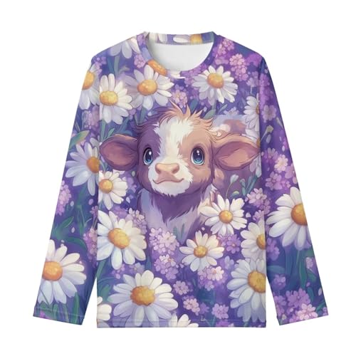 Image of Long Sleeve Shirts for Girls Winter Tops 3-16t Cartoon T Shirts for Fall Clothes