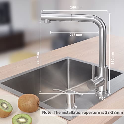 Grifo-Cocina-Extraible-CECIPA-grifos-cocina-fregadero-con-Ducha-de-2-Modos-de-Rociado-Grifo-de-Cocina-Giratorio-360–con-Burbujeador-Desmontable-Caliente-y-Fria-Agua-Acero-Inoxidable-Cepillado