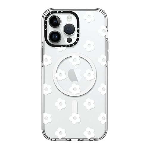 Coque iPhone 14 Pro Max antichoc transparente MagSafe motif fleurs blanches - 2