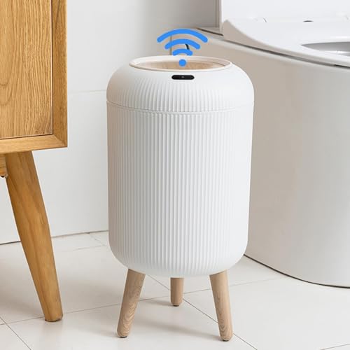 URALFA Motion Sensor Trash Can with Lid, 3 Gallon / 11 L Automatic Bathroom Trash Can, Touchless...
