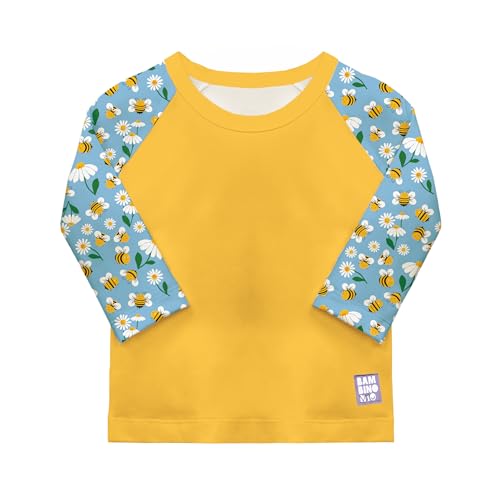 Bambino Mio, Camiseta de baño de Manga Larga con protección Solar UPF 40+ (1-2 años) Abejas ATAREADAS - para bebés y niños pequeños