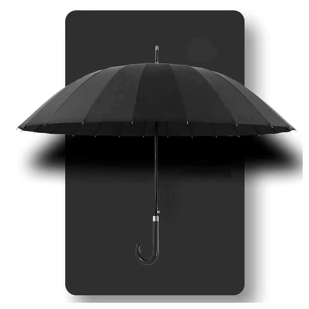 24 kostny parasol męski podwójna warstwa automatyczna duża burza deszczowa specjalna odporna na wiatr czarna bardzo duża długi uchwyt hak podwójny potrójny parasol (kolor: C)