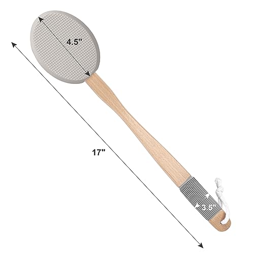 AmazerBath Aplicador de loção para costas, pés, 4 almofadas substituíveis com 1 cabo longo, aplicado