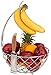 Roselife kosz na owoce, miska do przechowywania owoców, wieszak na banan i wieszak na winogrona, stojak na banan. Chromowane wykończenie. (srebrny)