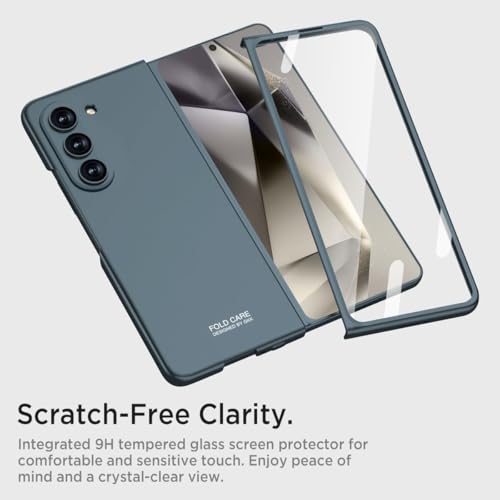 Image of TechTrendz Ultra-Thin for Galaxy Z Fold 7 Case, Full Body Case with Built-in Screen Protector, Shockproof Hard PC Protective Slim Matte Cover for Samsung Galaxy Z Fold 7 Back Cover - Blue