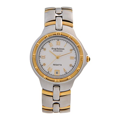 Krug-Baumen 2614DM Regatta 4 Diamond White Dial Two Tone Strap