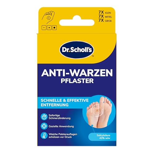 Dr. Scholls Anti-Warzen Pflaster (21 Stück) zur schnellen effektiven Entfernung von Warzen und Hühneraugen Lindert Schmerzen sofort wasserfest und diskret im Alltag
