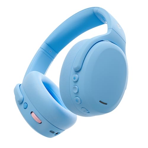 Skullcandy Crusher ANC 2 Casque Circum-Auriculaire Bluetooth sans Fil, Basses Multisensorielles, Suppression Active du Bruit, 60 Heures d’Autonomie - Bleu Clair