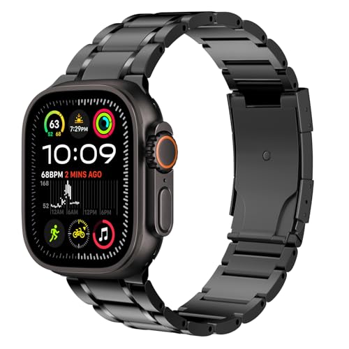 Image of MoKo Upgraded Titanium Watch Band, Compatible with Apple Watch Ultra 3 / Ultra 49mm, Replacement Strap for iWatch 46mm /45mm /44mm /42mm, Metal Band for Series 11 /10 /9 /8 /7 /6 /5 /4 /3 /2 /1 /SE3 /SE2 /SE