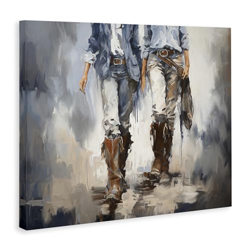Stupell Industries Romantic Cowboy Boots Canvas Wall Art Design by Ramona Murdock3