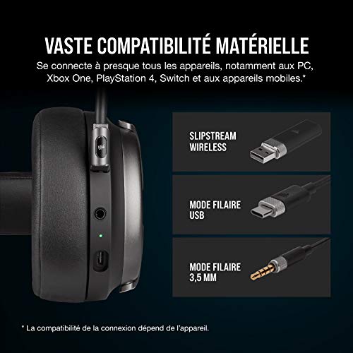 Corsair Virtuoso RGB Wireless SE acier - vue 6