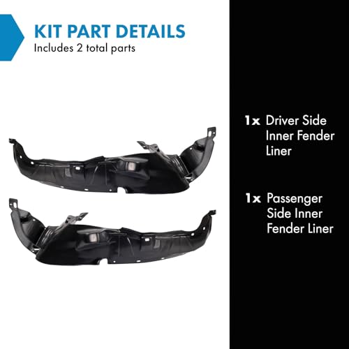 Image of TRQ Inner Fender Liner Set Compatible with 2003-2005 Honda Pilot HO1248118 HO1249118