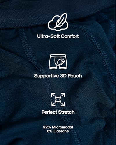 True Classic Mens Underwear – 6" Boxer Briefs, Navy, S - image 8
