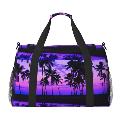 Sac de voyage palmier violet parfait pour un week-end en bord de mer