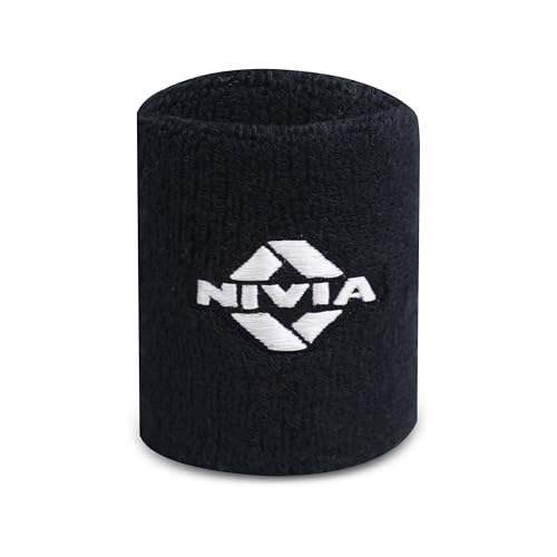 Image of Nivia Sweatband for Men & Women, Wristbands for Tennis, Basketball, Running, Sweat Band for Gym & Athletes (Small, Black)